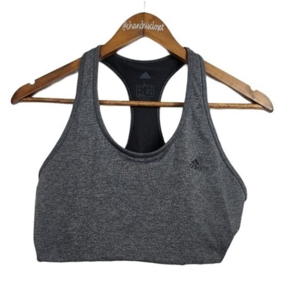 adidas Other - Adidas Gray Cut Out Racerback Atheltic Sports Bra L